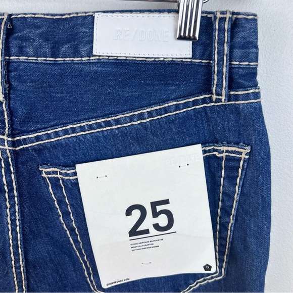 NEW RE/DONE Loose Long Jeans in Chunky Stitch Indigo - Picture 7 of 13